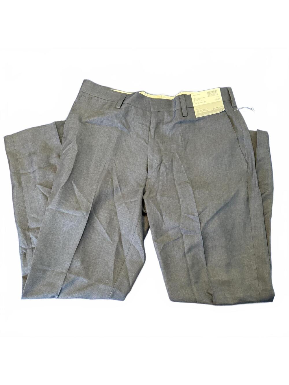 Louis Raphael Navy Modern Tailored Melange Serge Dress Pants Waist 34 Inseam 30
